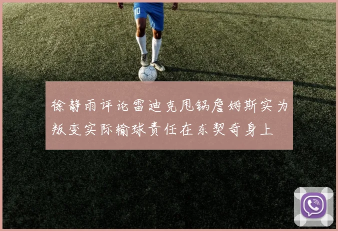 徐静雨评论雷迪克甩锅詹姆斯实为叛变实际输球责任在东契奇身上