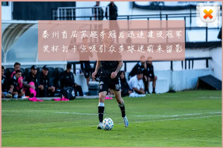 泰州首届苏超夺冠后迅速建设冠军奖杯打卡点吸引众多球迷前来留影